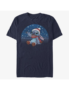 Pánské tričko Merch Disney Classics Lilo & Stitch - Snowing Stitch Unisex T-Shirt Navy Blue