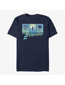 Pánské tričko Merch Magic: The Gathering - Zendikar Triptych Unisex T-Shirt Navy Blue