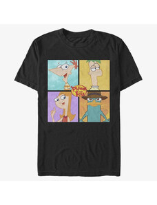 Pánské tričko Merch Disney Classics Phineas And Ferb - 4 CHARACTER BOXUP Unisex T-Shirt Black