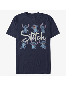 Pánské tričko Merch Disney Lilo & Stitch - STITCH POSES Unisex T-Shirt Navy Blue