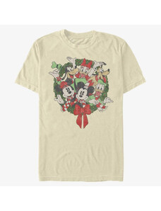 Pánské tričko Merch Disney Mickey Classic - Mickey Friends Wreath Unisex T-Shirt Natural