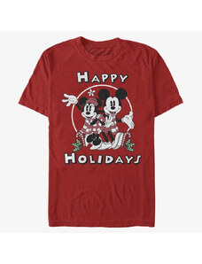 Pánské tričko Merch Disney Mickey Classic - Mickey & Minnie Holiday Unisex T-Shirt Red