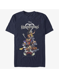 Pánské tričko Merch Disney Kingdom Hearts - Group With Logo Unisex T-Shirt Navy Blue