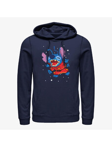 Pánská mikina Merch Disney Lilo & Stitch - Stitch Pixel Unisex Hoodie Navy Blue