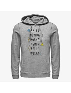 Pánská mikina Merch Disney Princess - NAME STACK Unisex Hoodie Heather Grey