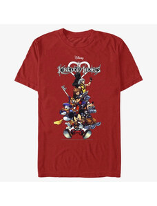 Pánské tričko Merch Disney Kingdom Hearts - Group With Logo Unisex T-Shirt Red