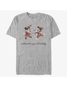 Pánské tričko Merch Disney Mickey Classic - Vintage Holiday Skaters Unisex T-Shirt Heather Grey