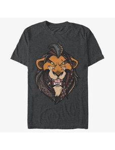 Pánské tričko Merch Disney The Lion King - Patterned Scar Unisex T-Shirt Dark Heather Grey