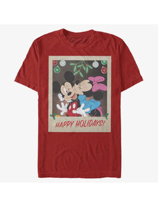 Pánské tričko Merch Disney Mickey Classic - Holiday Polaroid Unisex T-Shirt Red