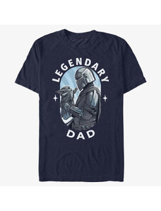 Pánské tričko Merch Star Wars: The Mandalorian - Legendary Dad Men's T-Shirt Navy Blue