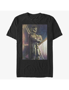 Pánské tričko Merch Star Wars: The Mandalorian - Madalorian And The Child Men's T-Shirt Black