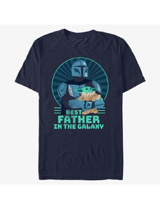 Pánské tričko Merch Star Wars: The Mandalorian - Best Father Men's T-Shirt Navy Blue