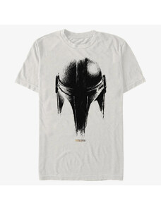 Pánské tričko Merch Star Wars: The Mandalorian - Sketch Helm Men's T-Shirt Natural