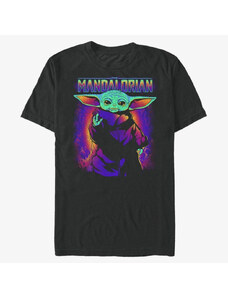 Pánské tričko Merch Star Wars: Mandalorian - Neon Primary Child Men's T-Shirt Black