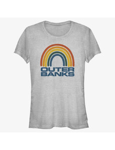 Dámské tričko Merch Netflix Outer Banks - OBX Rainbow Women's T-Shirt Heather Grey