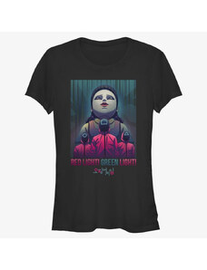 Dámské tričko Merch Netflix Squid Game - Red Light eyes Women's T-Shirt Black