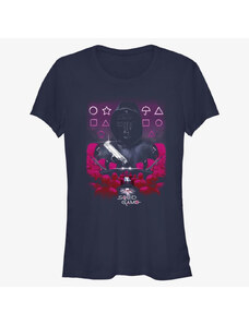 Dámské tričko Merch Netflix Squid Game - Faceless Fiends Women's T-Shirt Navy Blue