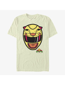 Pánské tričko Merch Hasbro Vault Power Rangers - Big Face Yellow Men's T-Shirt Natural