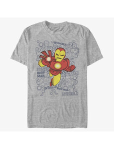 Pánské tričko Merch Marvel Avengers Classic - Ironman Retro Toss Men's T-Shirt Heather Grey