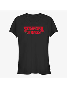 Dámské tričko Merch Netflix Stranger Things - Christmas Lights Logo Women's T-Shirt Black