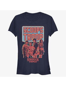 Dámské tričko Merch Netflix Stranger Things - Scoop Troop Women's T-Shirt Navy Blue