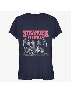Dámské tričko Merch Netflix Stranger Things - Stranger Fade Women's T-Shirt Navy Blue