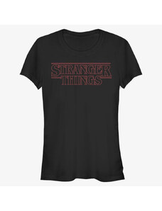 Dámské tričko Merch Netflix Stranger Things - Stranger Red Outline Logo Women's T-Shirt Black