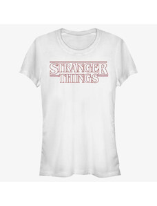 Dámské tričko Merch Netflix Stranger Things - Stranger Red Outline Logo Women's T-Shirt White