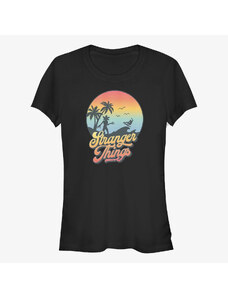 Dámské tričko Merch Netflix Stranger Things - Stranger Retro Sun Women's T-Shirt Black