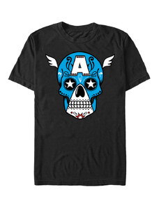 Pánské tričko Merch Marvel Avengers Classic - Captain America Sugar Skull Men's T-Shirt Black