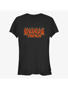 Dámské tričko Merch Netflix Stranger Things - Fire Logo Women's T-Shirt Black