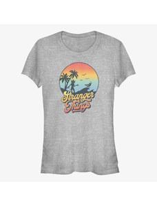 Dámské tričko Merch Netflix Stranger Things - Stranger Retro Sun Women's T-Shirt Heather Grey