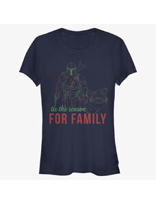 Dámské tričko Merch Star Wars: The Mandalorian - Family Time Women's T-Shirt Navy Blue