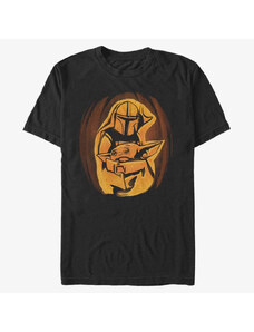 Pánské tričko Merch Star Wars: The Mandalorian - Mando Child Pumpkin Unisex T-Shirt Black