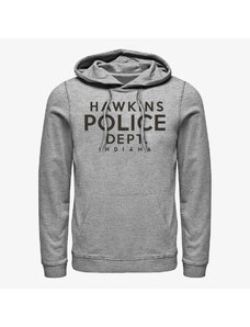 Pánská mikina Merch Netflix Stranger Things - Hawkins Police Department Unisex Hoodie Heather Grey