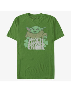 Pánské tričko Merch Star Wars: The Mandalorian - Pinch The Baby Unisex T-Shirt Kelly Green
