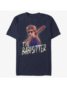 Pánské tričko Merch Netflix Stranger Things - Steve The Babysitter Navy Blue