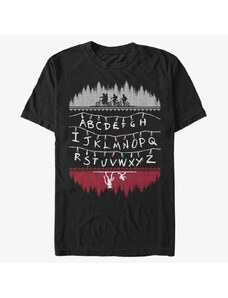 Pánské tričko Merch Netflix Stranger Things - Alphabet Lights Black