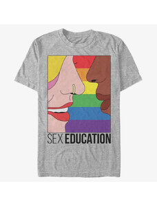 Pánské tričko Merch Netflix Sex Education - Sex Ed Kiss Heather Grey
