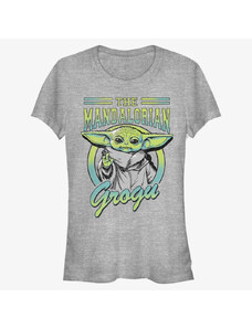 Dámské tričko Merch Star Wars: The Mandalorian - Grogu Collegiate Women's T-Shirt Heather Grey