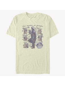 Pánské tričko Merch Star Wars: The Mandalorian - Grogu Floral Unisex T-Shirt Natural
