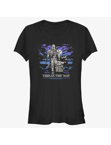 Dámské tričko Merch Star Wars: The Mandalorian - Galaxy Women's T-Shirt Black