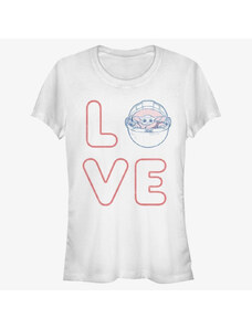 Dámské tričko Merch Star Wars: The Mandalorian - LOVE STACKED Women's T-Shirt White