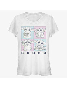 Dámské tričko Merch Star Wars: The Mandalorian - GROGU CUTE BOXUP Women's T-Shirt White