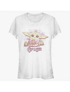 Dámské tričko Merch Star Wars: The Mandalorian - Grogu Cute Women's T-Shirt White