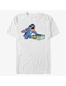 Pánské tričko Merch Disney Lilo & Stitch - DJ Stitch Unisex T-Shirt White