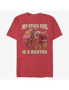 Pánské tričko Merch Star Wars: Mandalorian - Other Ride Unisex T-Shirt Vintage Heather Red