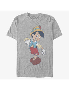 Pánské tričko Merch Disney Pinocchio - Vintage Pinocchio Unisex T-Shirt Heather Grey