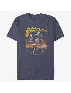 Pánské tričko Merch Star Wars: The Mandalorian - Razor Crew Unisex T-Shirt Vintage Heather Navy