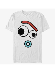 Pánské tričko Merch Pixar Toy Story 4 - Big Face Curious Forky Unisex T-Shirt White